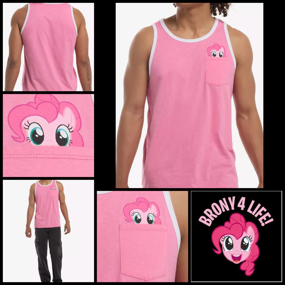 MY LITTLE PONY Pinkie Pie Peek Pocket MENS Tank Top ADULT MLP/BRONY X-LARGE NEW